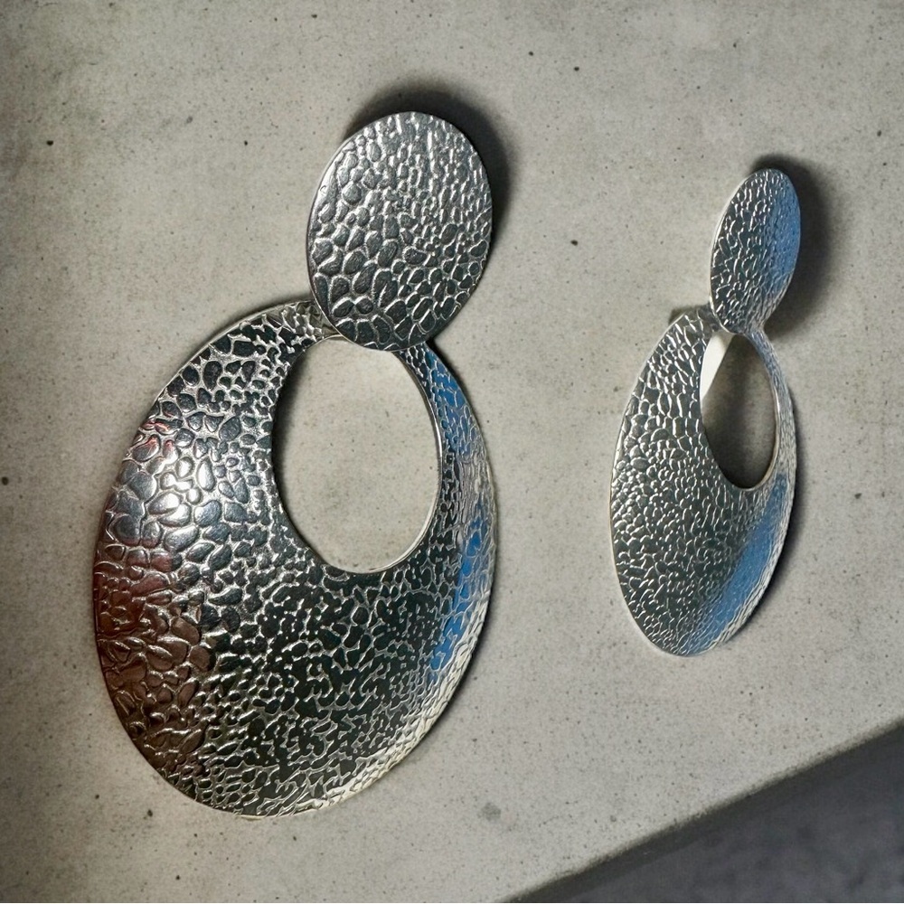 316L S. Steel Silver Round Dangling Earrings